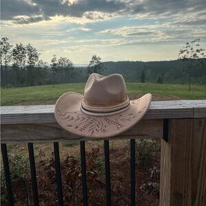 Embroidered Tan Cowboy Hat